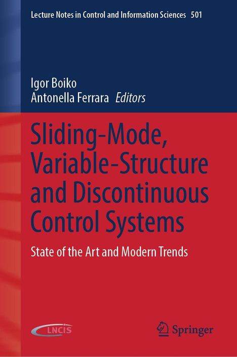 Vorstellung eines Buches über Kontrollsysteme. Autoren: Igor Boiko, Antonella Ferrara. Farben sind Rot und Blau.
