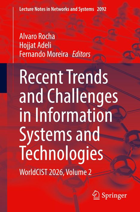 Titel: "Recent Trends and Challenges in Information Systems and Technologies". Hintergrund in Rot mit Logo rechts unten.