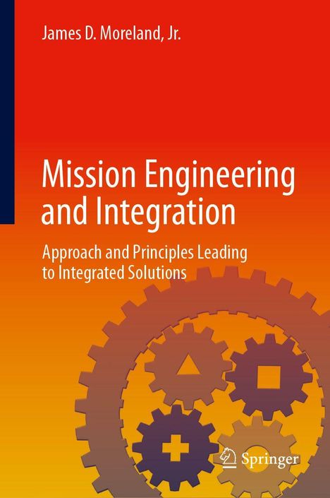 Titel: Mission Engineering and Integration. Hintergrund: Zahnräder in Orange- und Brauntönen.