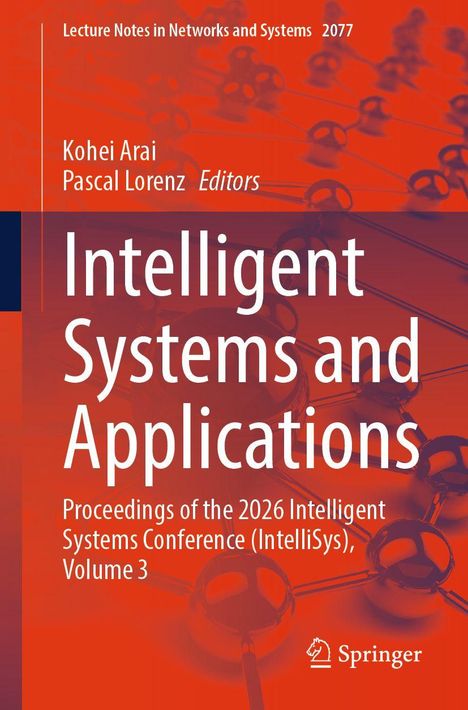 Buchtitel: "Intelligent Systems and Applications". Autoren: Kohei Arai, Pascal Lorenz. Orange-roter Hintergrund mit Netzmotiv.