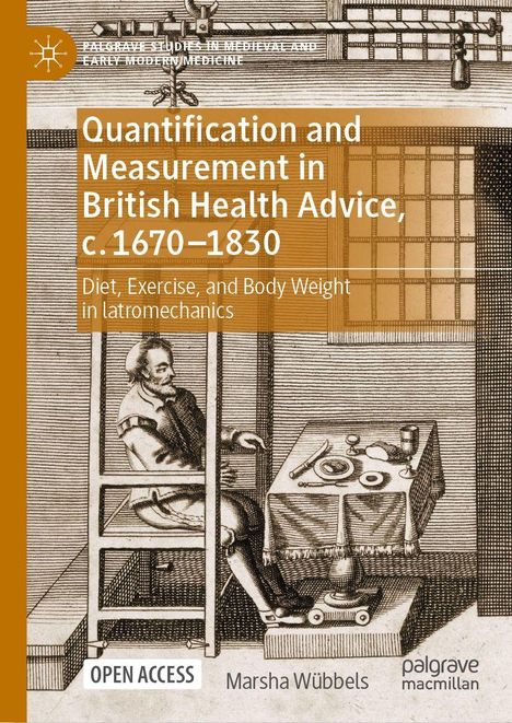 Titel: "Quantification and Measurement in British Health Advice, c.1670–1830." Illustration: Mann an Tisch mit Essen.