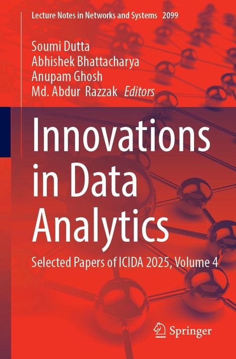 Buchtitel: "Innovations in Data Analytics". Autoren: Soumi Dutta, Abhishek Bhattacharya et al. Hintergrund: Molekülstruktur.