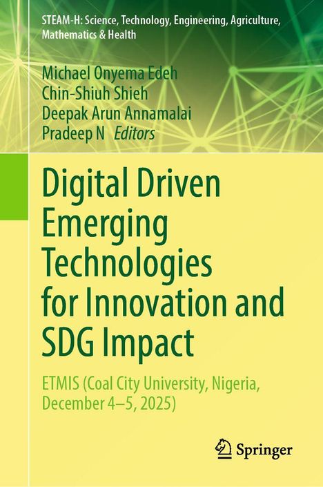 Text: "Digital Driven Emerging Technologies for Innovation and SDG Impact". Untertitel zu Konferenz in Nigeria, Dezember 2025.