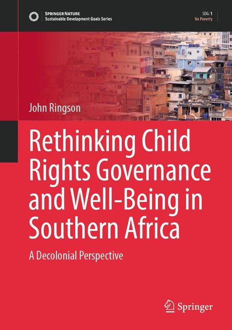 Titel: "Rethinking Child Rights Governance and Well-Being in Southern Africa" von John Ringson. Hintergrund zeigt dichte Stadt.