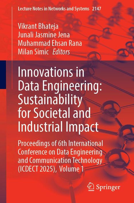 Covertext: "Innovations in Data Engineering: Sustainability for Societal and Industrial Impact." Rotes Design mit Molekülgrafik.