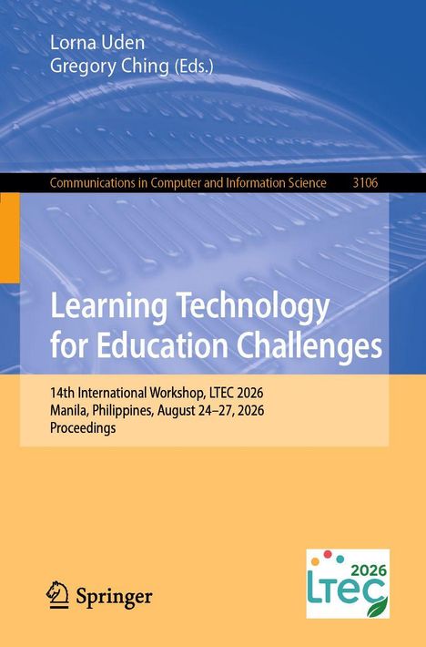 Titel: "Learning Technology for Education Challenges". Ein Buchcover, oben blau, unten orange, mit Springer-Logo.