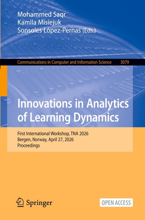 Titel: Innovations in Analytics of Learning Dynamics. Hintergrund in Blau und Orange, Springer-Logo unten.