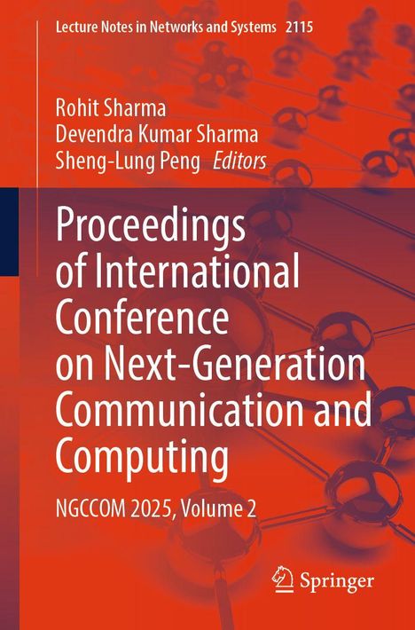 Texte: Proceedings of International Conference on Next-Generation Communication and Computing, NGC-COM 2025, Vol 2. Hintergrund: Molekülstruktur.
