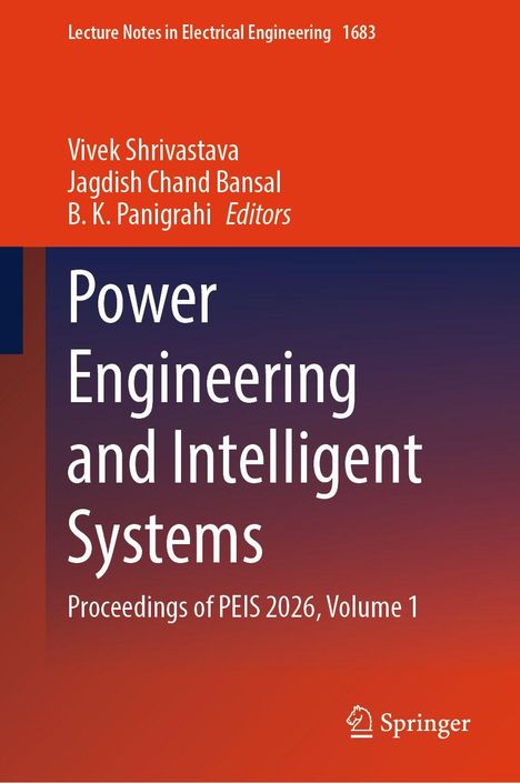 "Power Engineering and Intelligent Systems. Proceedings of PEIS 2026, Volume 1. Oben rot, unten lila. Springer-Logo."