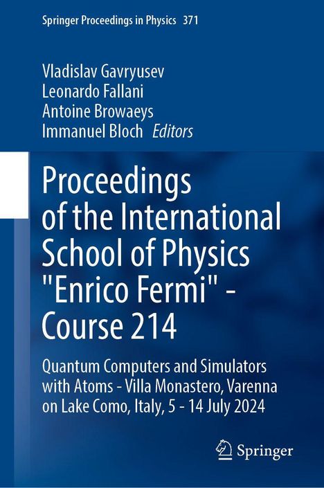 Titel: "Proceedings of the International School of Physics 'Enrico Fermi' - Course 214". Blaues Cover.
