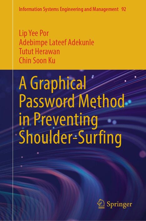 Text: "A Graphical Password Method in Preventing Shoulder-Surfing". Bunte, abstrakte Muster im Hintergrund, Springer-Logo.