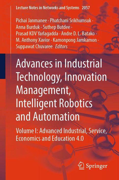 Text: Titel und Autoren eines Buches über technologische Fortschritte. Orange-rotes Design mit dem Springer-Logo.