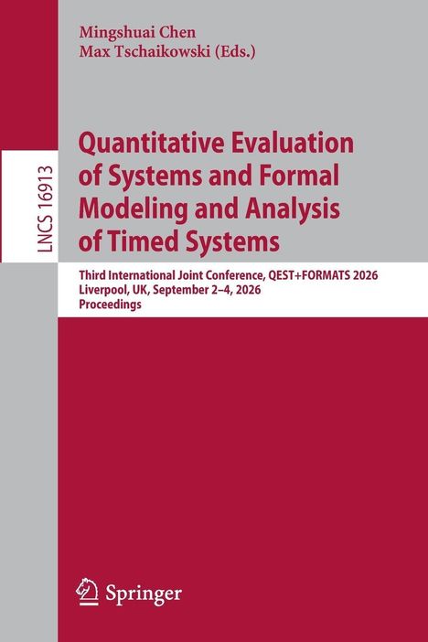 Titel: "Quantitative Evaluation of Systems and Formal Modeling and Analysis of Timed Systems". Oben links: "LNCS 16913". Unten: "Springer"-Logo.