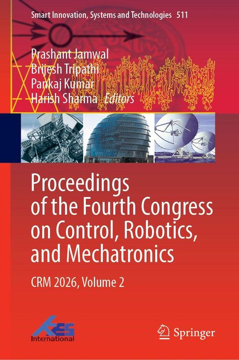 Titel: "Proceedings of the Fourth Congress on Control, Robotics, and Mechatronics." Oben links technische Zeichnungen.