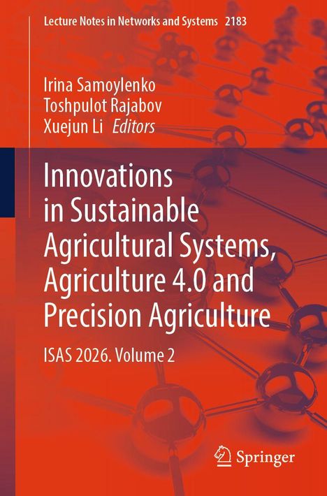 „Innovations in Sustainable Agricultural Systems, Agriculture 4.0 and Precision Agriculture“. Molekularstruktur im Hintergrund.