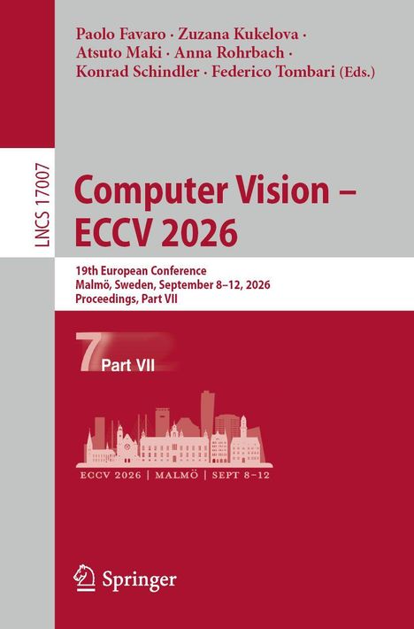 Computer Vision – ECCV 2026, 19th European Conference, Malmö, Sweden, Sept 8-12, Part VII, mit Stadtsilhouette.