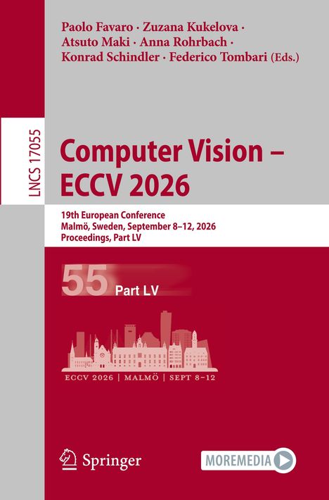 "Computer Vision – ECCV 2026", Autoren und Konferenzdetails. Unten eine Stadtsilhouette von Malmö in Rot. Springer-Logo.