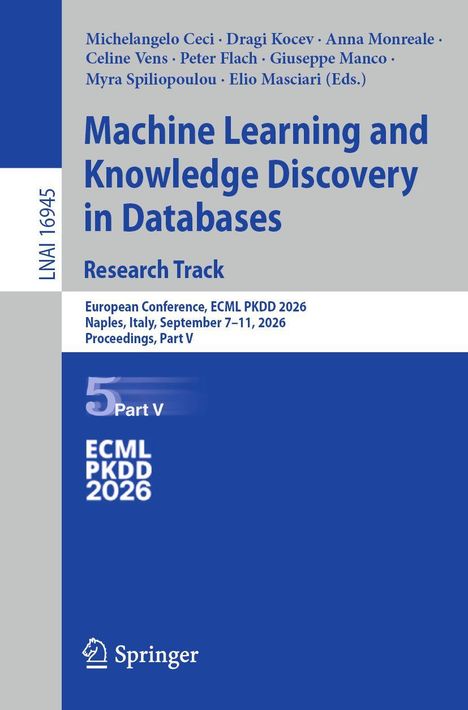 LNAI 16945, Autoren, Titel: "Machine Learning and Knowledge Discovery in Databases", ECML PKDD 2026, Springer-Logo.