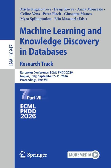 Titel: "Machine Learning and Knowledge Discovery in Databases". Blaues Cover mit Verlagslogo unten.