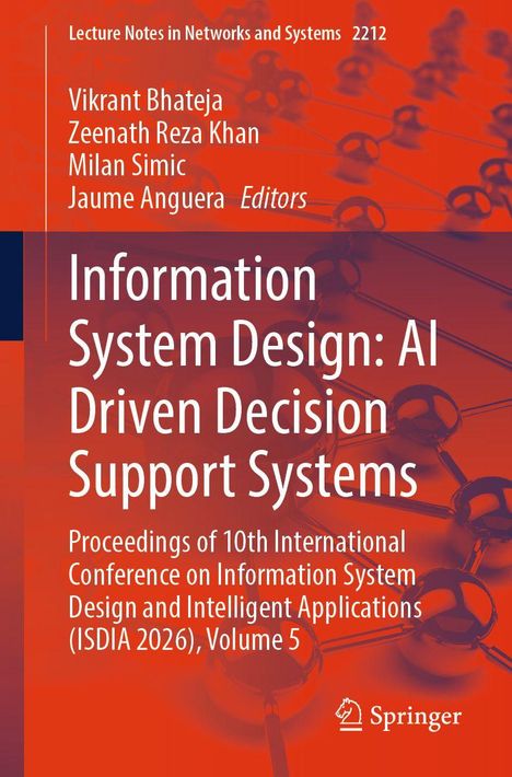 Text: "Information System Design: AI Driven Decision Support Systems. Proceedings of 10th ISDIA 2026, Vol. 5". Orange Hintergrund. Springer-Logo.