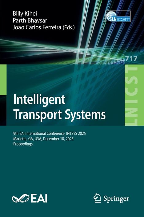 "Intelligent Transport Systems" oben. Autoren Billy Kihei, Parth Bhavsar. Konferenzdetails unten. Logos von EAI und Springer.