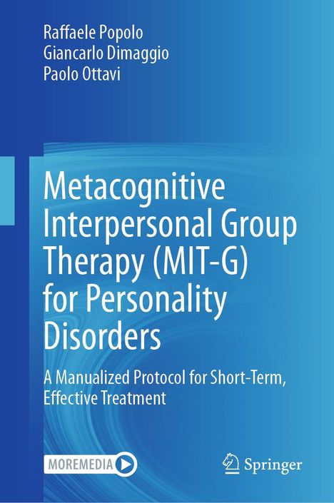 „Metacognitive Interpersonal Group Therapy (MIT-G) for Personality Disorders“, blaue Hintergrundgestaltung, Springer-Logo.