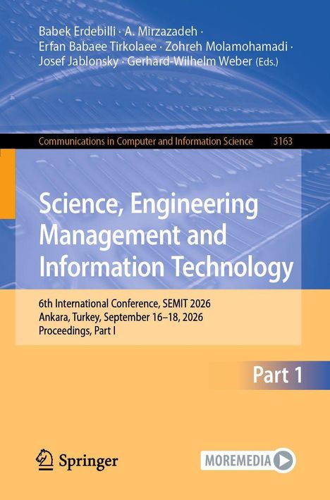 Science, Engineering Management und IT. Konferenz SEMIT 2026, Ankara. Springer Logo unten links.