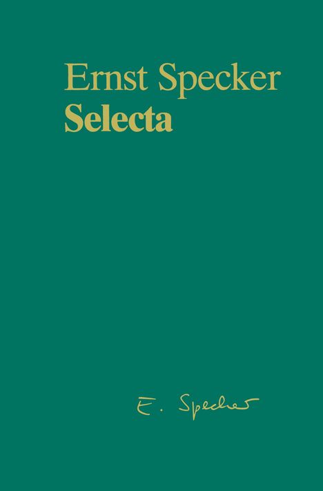Gerhard Jäger: Ernst Specker Selecta, Buch