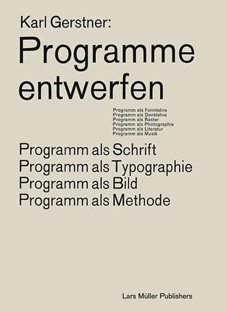 Karl Gerstner: Programme entwerfen, Buch