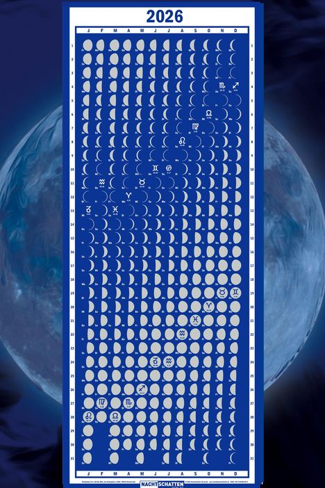 Mondphasenkalender 2026, Kalender