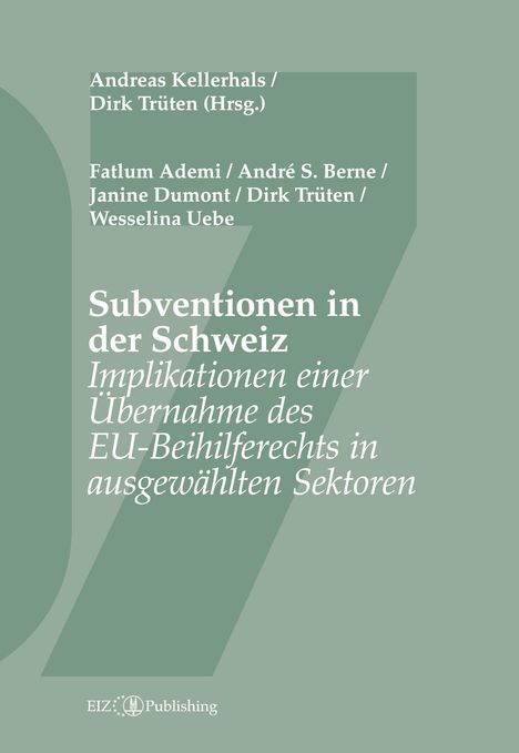 Dirk Trüten: Subventionen in der Schweiz, Buch