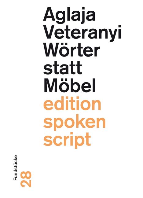Aglaja Veteranyi: Wörter statt Möbel, Buch