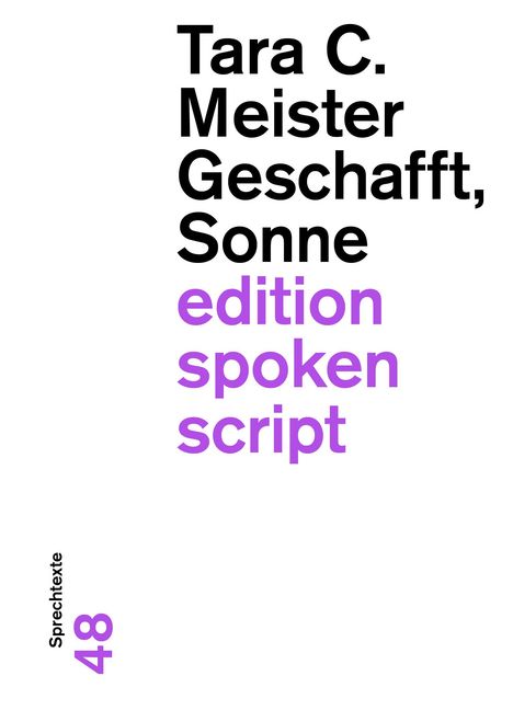 Tara C. Meister: Geschafft, Sonne, Buch