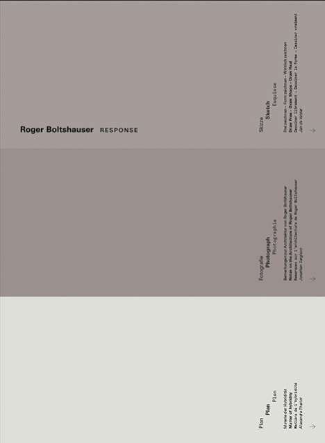 Roger Boltshauser - Response, Buch