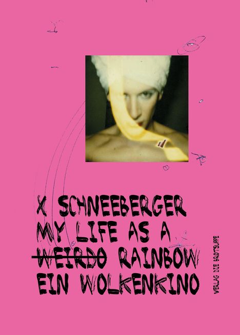 X Schneeberger, My Life as a Rainbow, Ein Wolkenkino. 
Ein Polaroid zeigt eine Person mit Turban und gelbem Lichtstreifen.