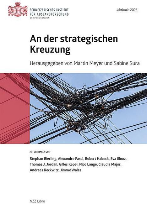 "An der strategischen Kreuzung", Jahrbuch 2025, Herausgeber: Martin Meyer, Sabine Sura. Illustration: Verknotete Stromleitungen.