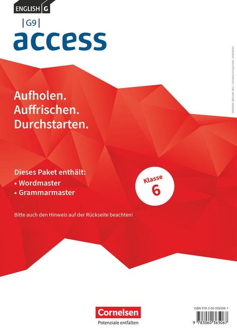 English G Access - G9 - Band 2: 6. Schuljahr - Wordmaster und Grammarmaster (Im Paket), Buch