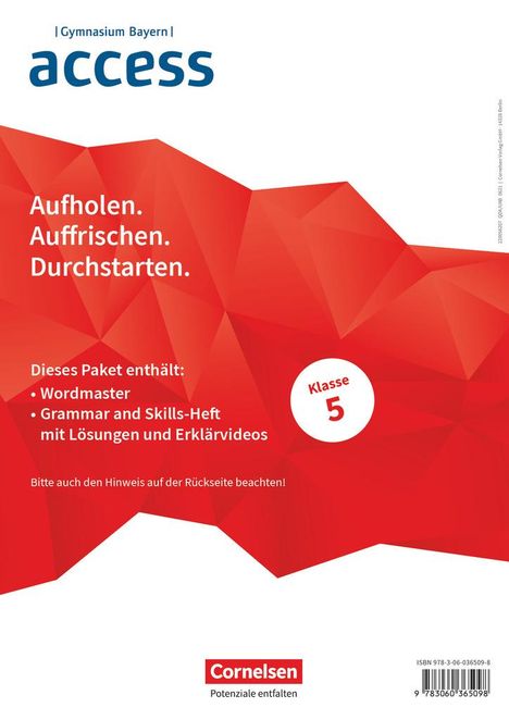 Access 5. Jahrgangsstufe. Bayern - Wordmaster und Grammar and Skills (Im Paket), Buch