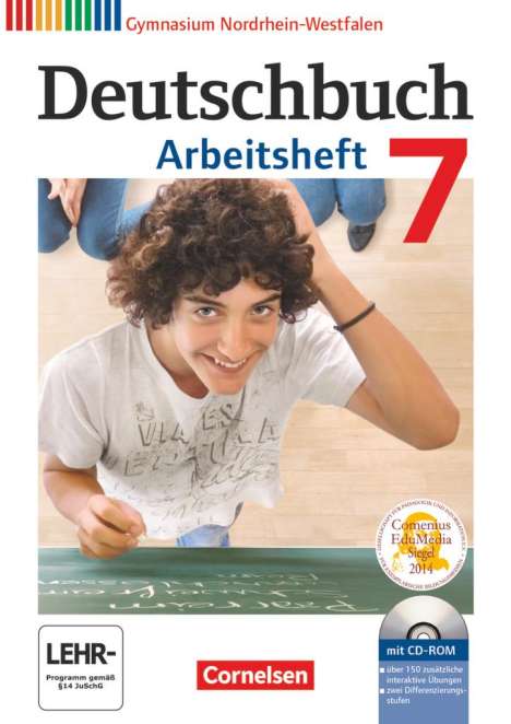 Cordula Grunow: Deutschbuch 7. Schuljahr Gymnasium Nordrhein-Westfalen. Arbeitsheft mit Lösungen und Übungs-CD-ROM, Buch