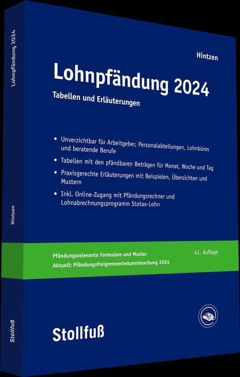 Udo Hintzen: Lohnpfändung 2024, Buch