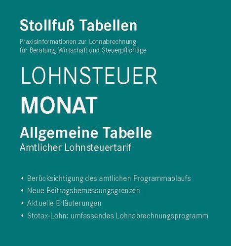 Tabelle, Lohnsteuer 2024, Monat, Buch