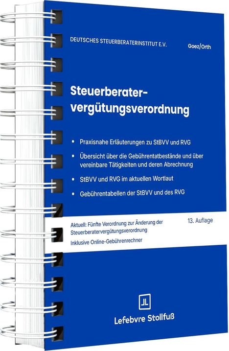 Steuerberatervergütungsverordnung, Buch