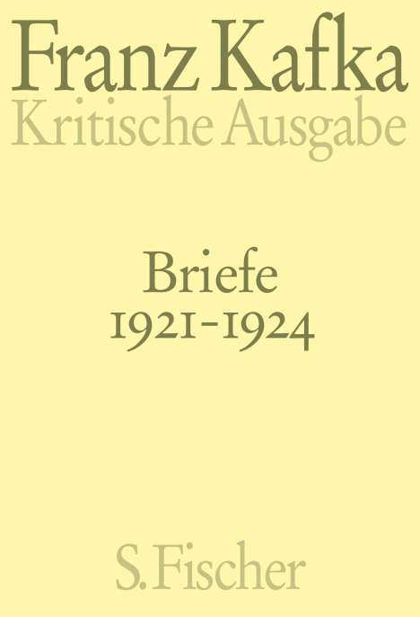 Franz Kafka: Briefe 1921-1924, Buch