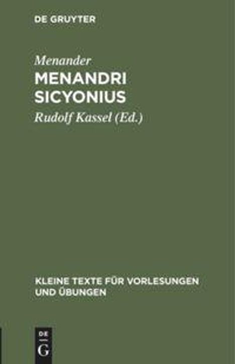 Menander: Menandri Sicyonius, Buch