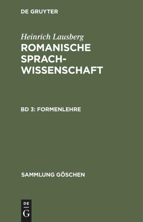 Heinrich Lausberg: Formenlehre, Buch