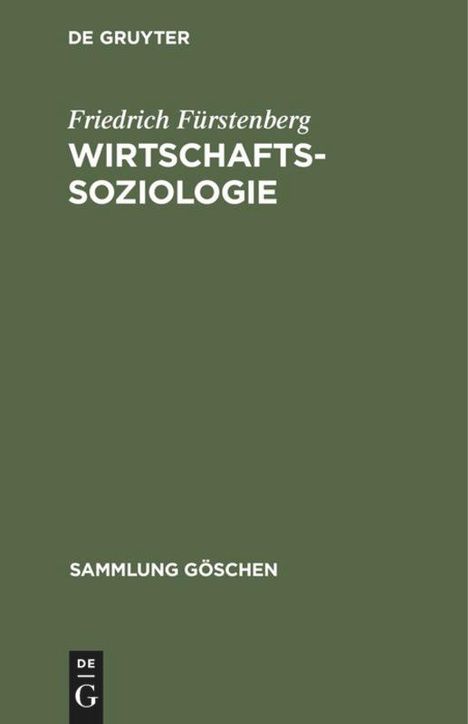 Friedrich Fürstenberg: Wirtschaftssoziologie, Buch