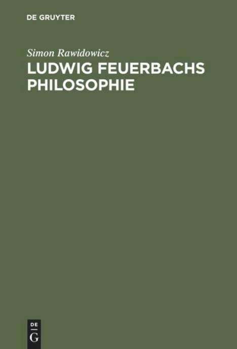 Simon Rawidowicz: Ludwig Feuerbachs Philosophie, Buch