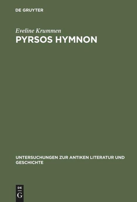 Eveline Krummen: Pyrsos Hymnon, Buch