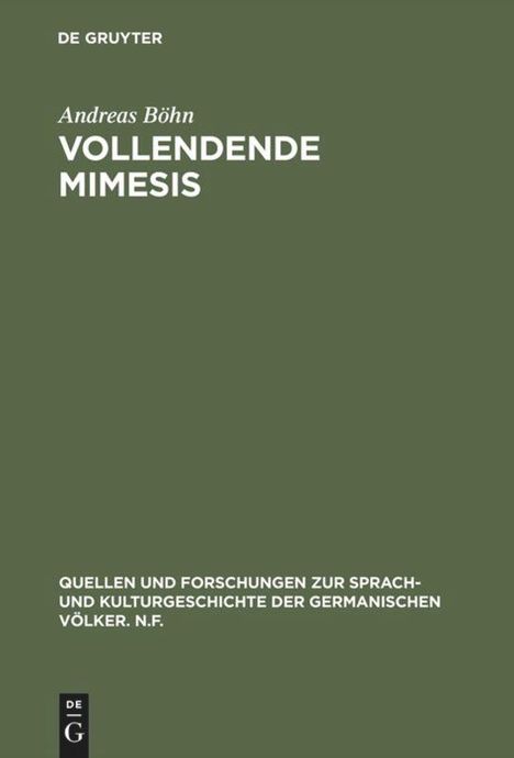Andreas Böhn: Vollendende Mimesis, Buch