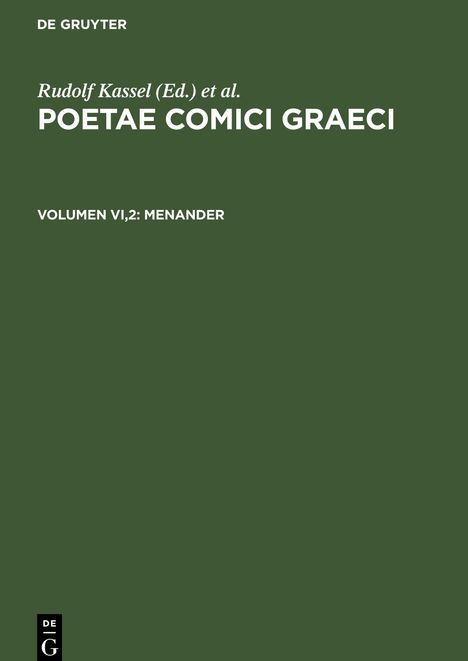 Poetae Comici Graeci, Volumen VI,2, Menander, Buch